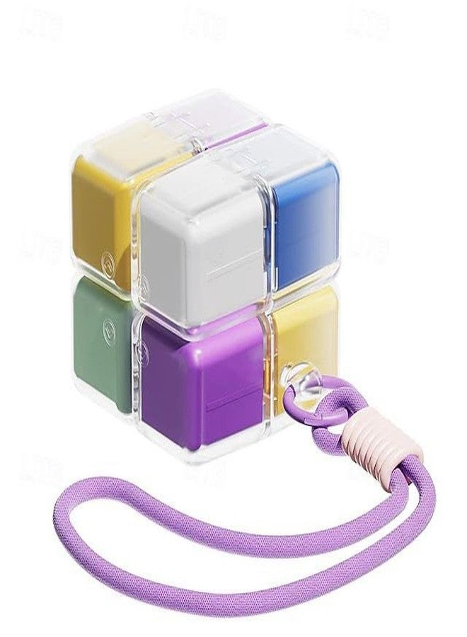 JENIBRI 1Pack, 8 Compartment Rubik Cube Pill Box Organizer - Portable Travel Medicine Storage Case with Lock, Leakproof BPA-Free Pill Container for Tablets, Vitamins, Supplements, Compact & Durable. - Image 1